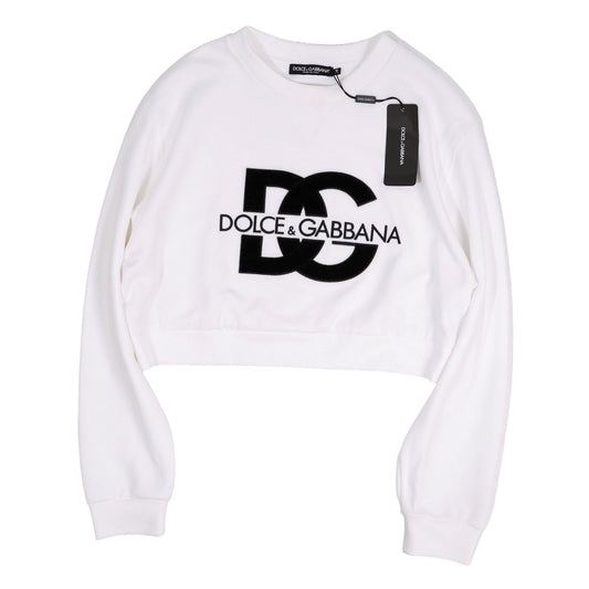 Dolce & Gabbana Sweatshirt Long Sleeve DG Logo Top Cotton White 36