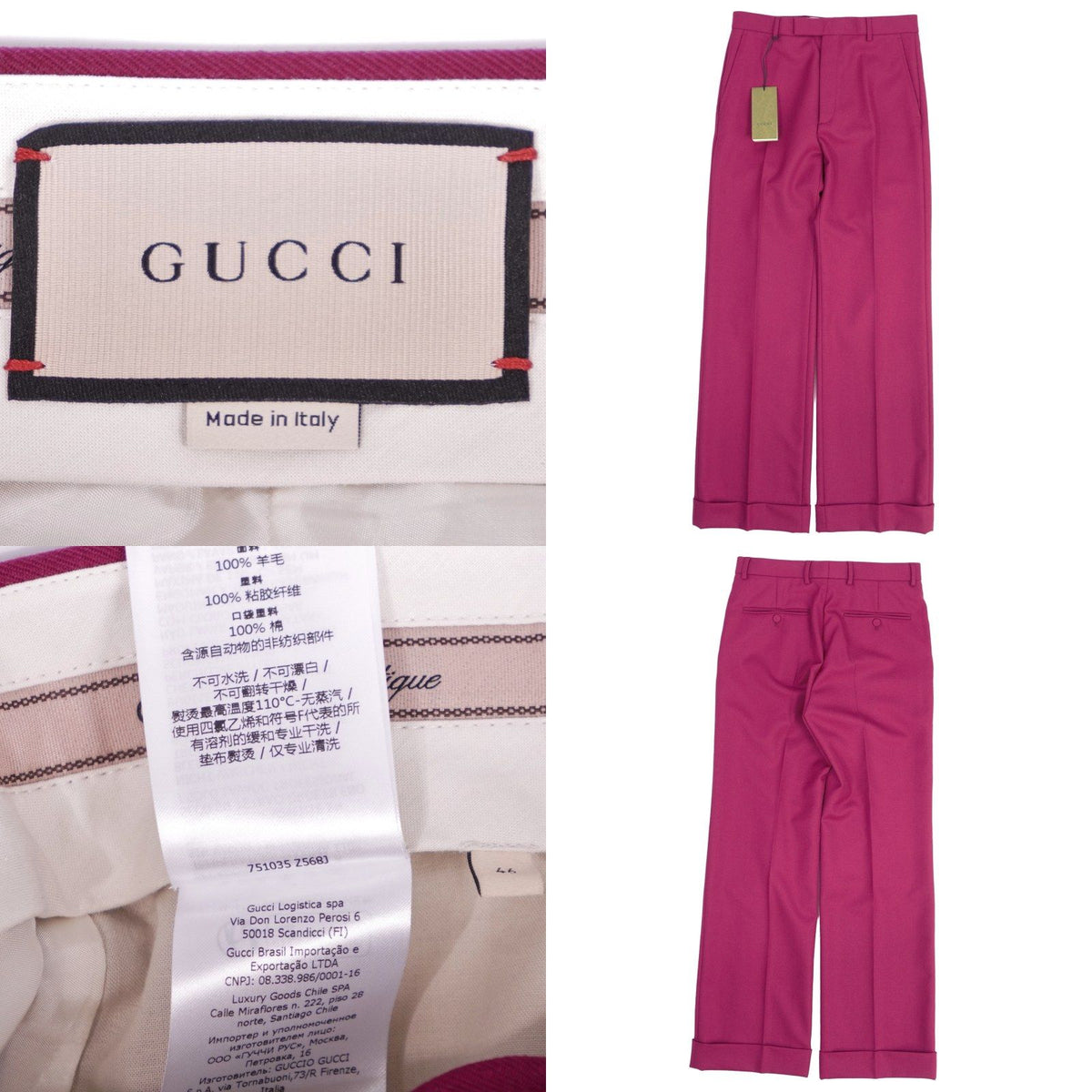 Gucci Pants Long Trousers Wool Purple 46 — view 6