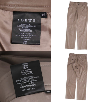 Loewe Pants Leather Long Beige 40 — view 6