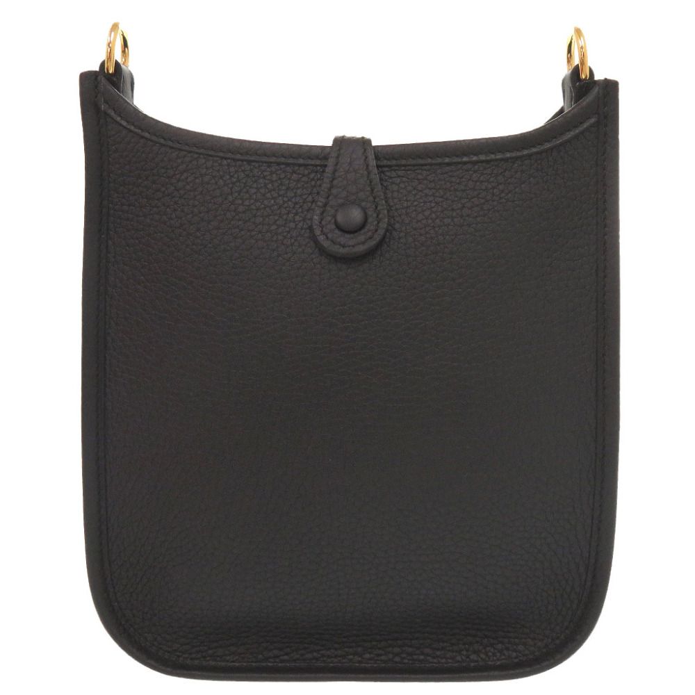 Hermes Evelyne TPM Amazone Taurillon Clemence Black Gold Shoulder Bag — view 3