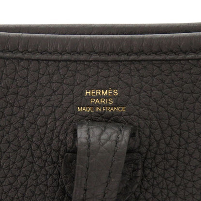 Hermes Evelyne TPM Amazone Taurillon Clemence Black Gold Shoulder Bag — view 8