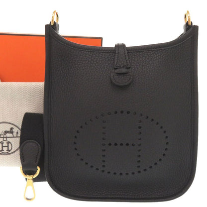 Hermes Evelyne TPM Amazone Taurillon Clemence Black Gold Shoulder Bag