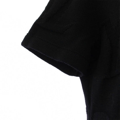 Saint Laurent Knit Dress Short Sleeve Knee-Length Logo Black L — view 5
