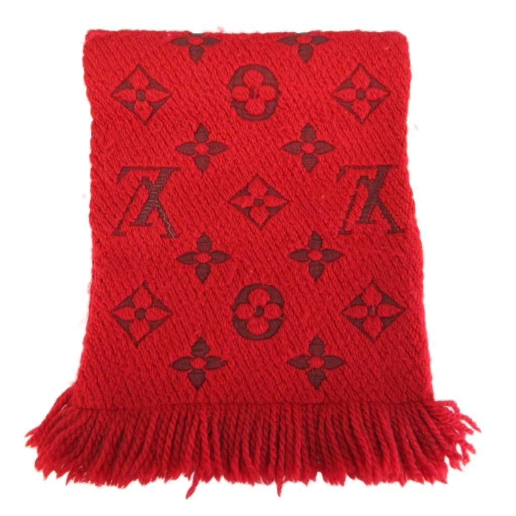 Louis Vuitton Logomania Scarf Shawl Wool Silk Blend Monogram All Over Print — view 2