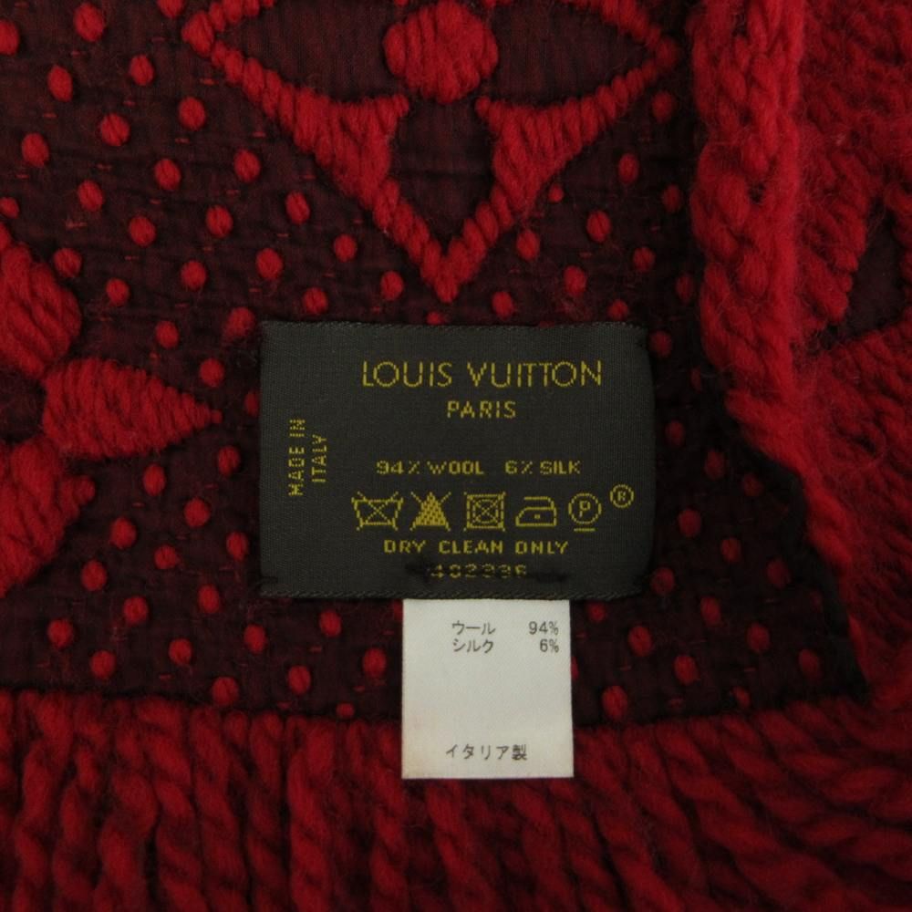 Louis Vuitton Logomania Scarf Shawl Wool Silk Blend Monogram All Over Print — view 4