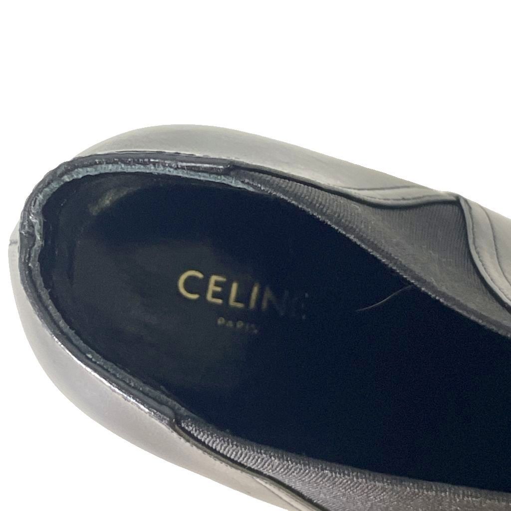Celine Short Boots Side Gore Heels Pointed Toe Leather Black — view 7