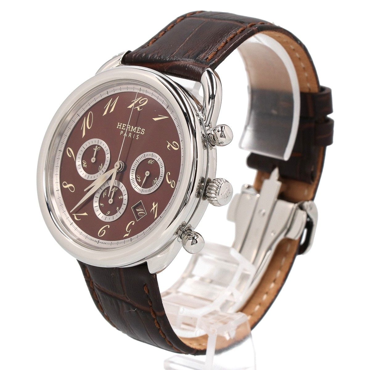 Hermes Brown Dial Arceau Chronograph Automatic — view 3