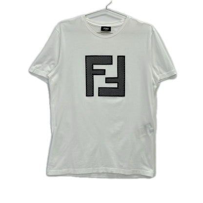 Fendi White FF Logo Short Sleeve Top