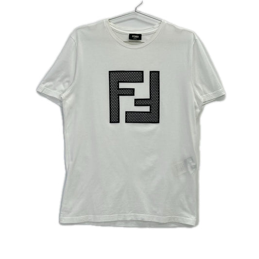 Fendi White FF Logo Short Sleeve Top