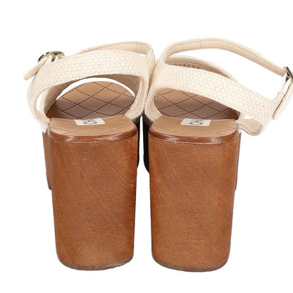 Chanel CC Logo Ankle Strap Wedge Sole Sandals 37C — view 3