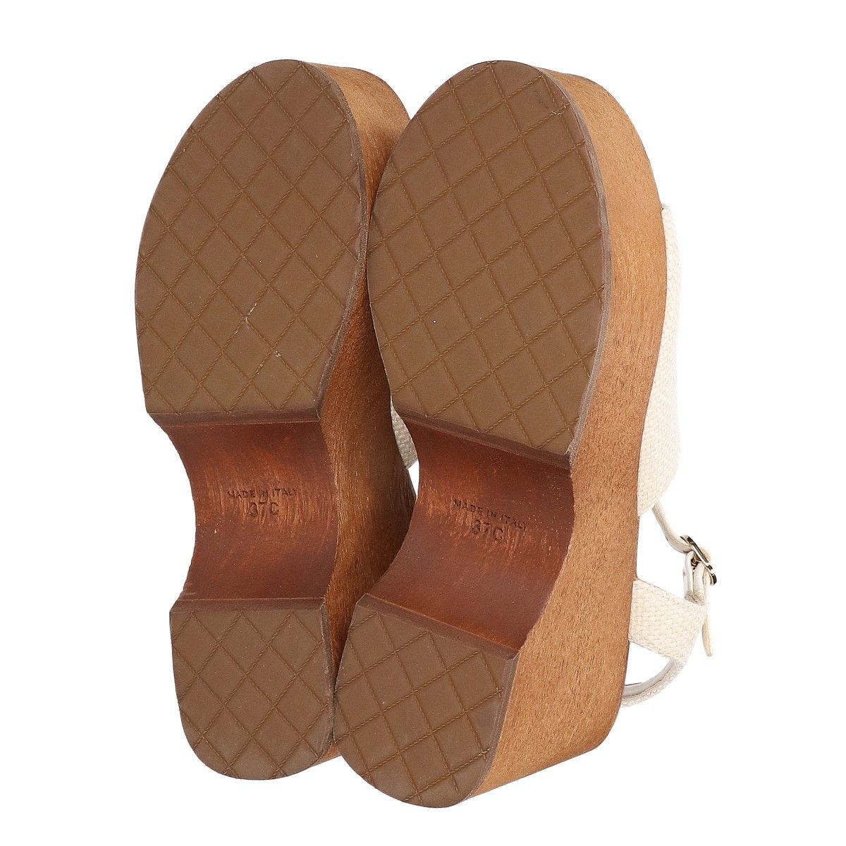 Chanel CC Logo Ankle Strap Wedge Sole Sandals 37C — view 6
