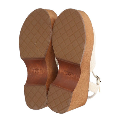Chanel CC Logo Ankle Strap Wedge Sole Sandals 37C — view 6