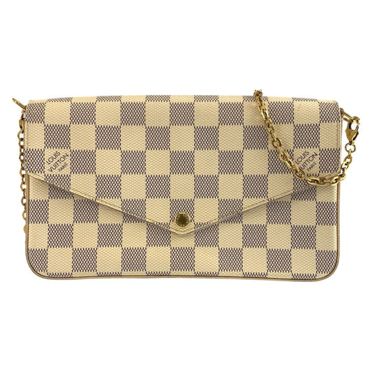 Louis Vuitton Damier Azur Pochette Felicie Shoulder Bag Chain Wallet