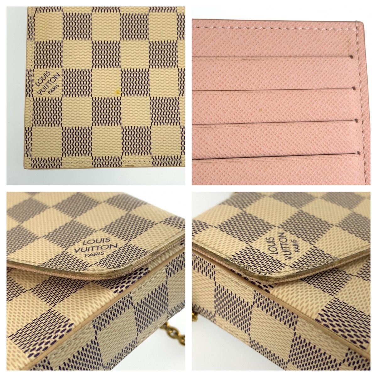 Louis Vuitton Damier Azur Pochette Felicie Shoulder Bag Chain Wallet — view 6