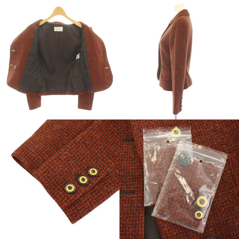Dior Mademoiselle Suit Set Top and Bottom Tweed Jacket Skirt Knee-Length Flare — view 7