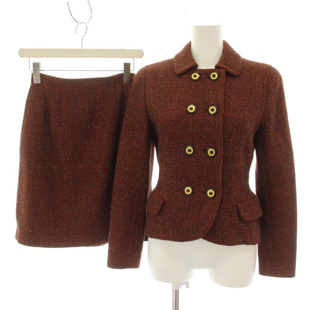 Dior Mademoiselle Suit Set Top and Bottom Tweed Jacket Skirt Knee-Length Flare