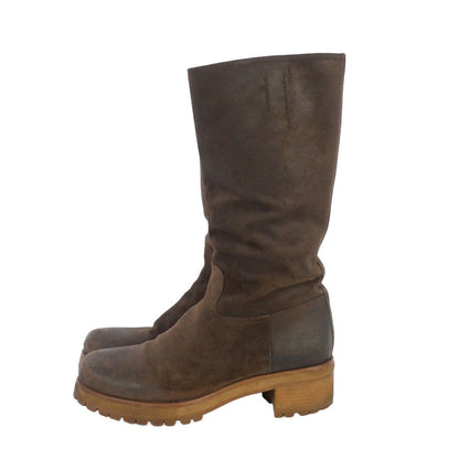 Prada Sport Suede Biker Boots Engineer Brown — view 2