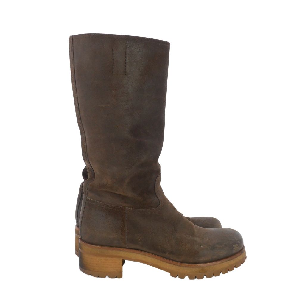 Prada Sport Suede Biker Boots Engineer Brown — view 5