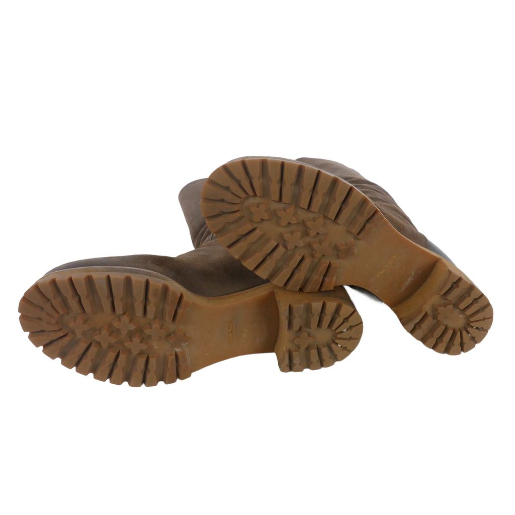 Prada Sport Suede Biker Boots Engineer Brown — view 7