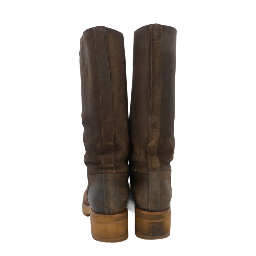 Prada Sport Suede Biker Boots Engineer Brown — view 6
