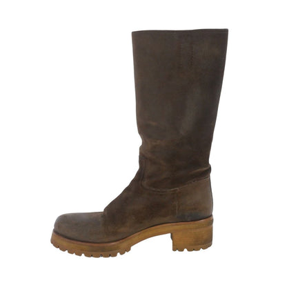 Prada Sport Suede Biker Boots Engineer Brown — view 3
