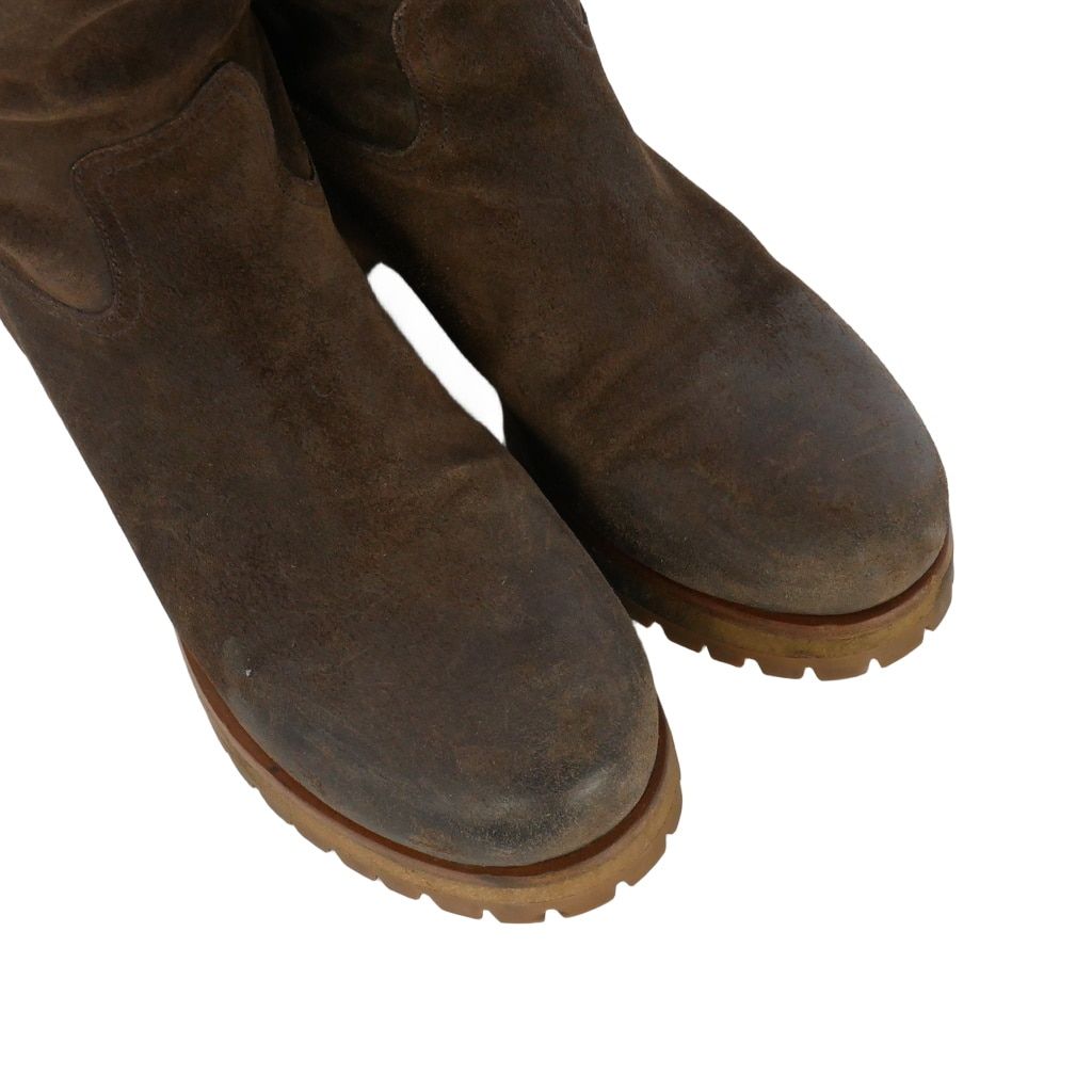 Prada Sport Suede Biker Boots Engineer Brown — view 4