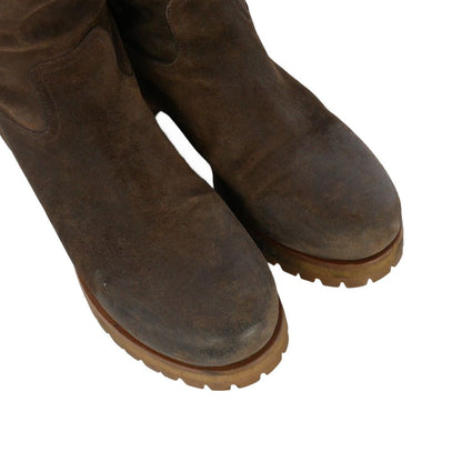 Prada Sport Suede Biker Boots Engineer Brown — view 4