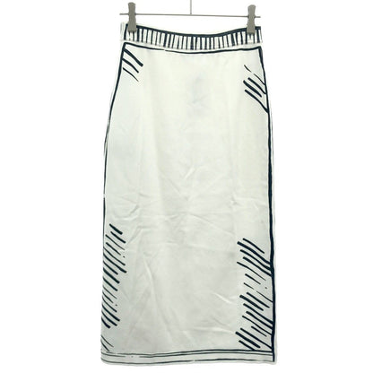 Fendi Joshua Vides Trompe L'oeil Print Rayon Skirt White 40 — view 2