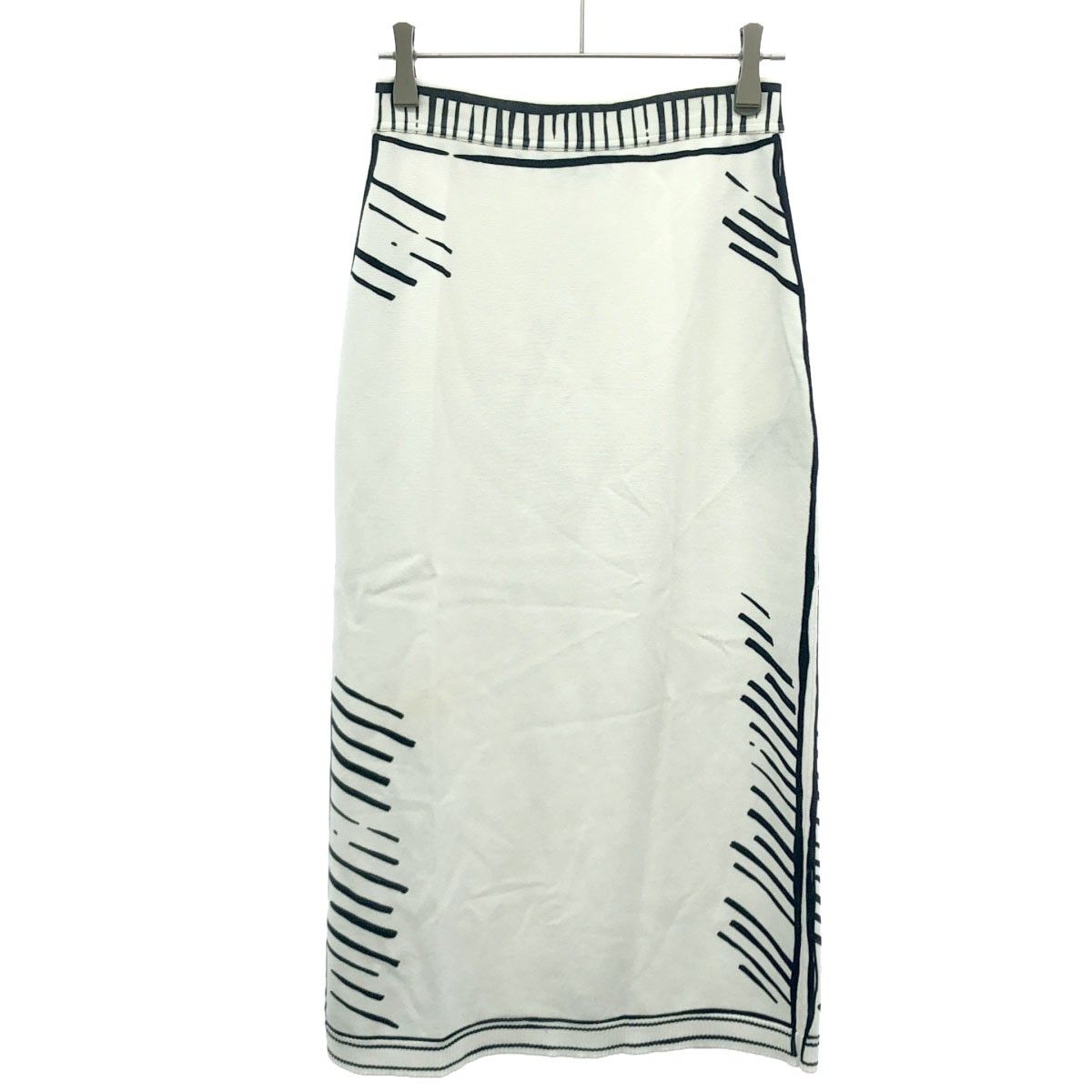 Fendi Joshua Vides Trompe L'oeil Print Rayon Skirt White 40