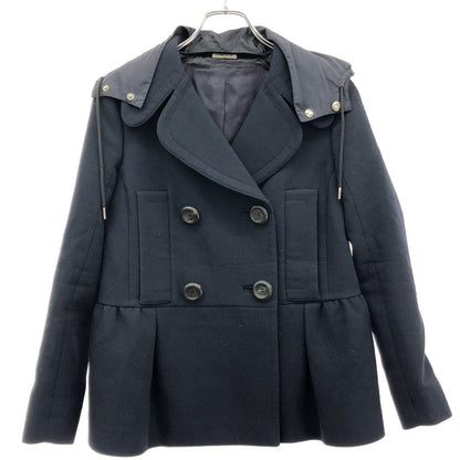 Miu Miu Double Breasted Short Coat Navy 38
