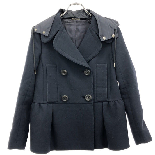 Miu Miu Double Breasted Short Coat Navy 38