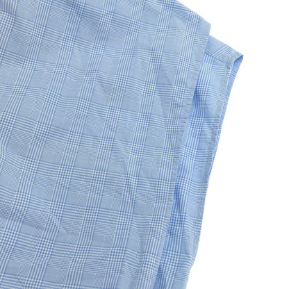 Miu Miu Embroidery Sleeveless Check Blouse Blue 36 — view 5