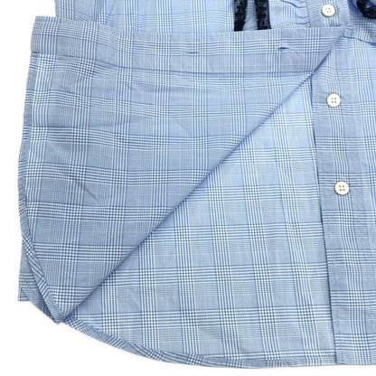 Miu Miu Embroidery Sleeveless Check Blouse Blue 36 — view 6