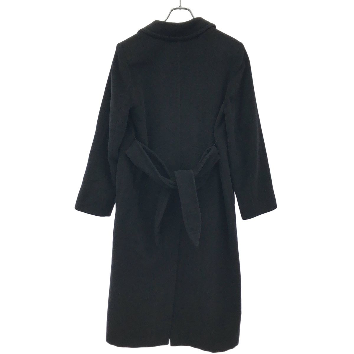 Max Mara Angora Wool Belted Coat Black 38 — view 2