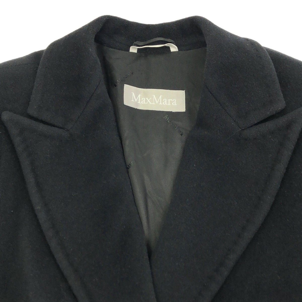 Max Mara Angora Wool Belted Coat Black 38 — view 4
