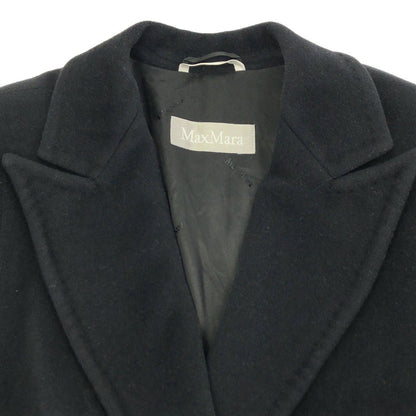 Max Mara Angora Wool Belted Coat Black 38 — view 4
