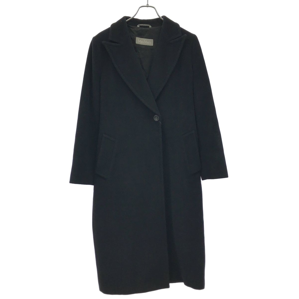 Max Mara Angora Wool Belted Coat Black 38
