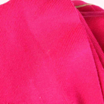 Saint Laurent Knit Sweater Wool Shoulder Pad Pink Logo Embroidery Round Neck M — view 6