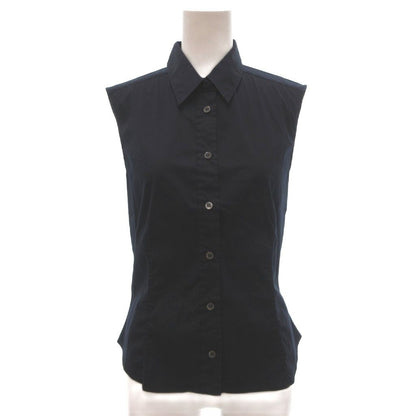 Prada Sleeveless Shirt Regular Color Tight Silhouette Cotton Navy 40