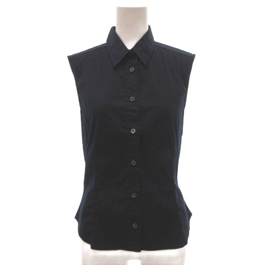 Prada Sleeveless Shirt Regular Color Tight Silhouette Cotton Navy 40