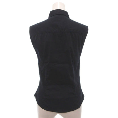 Prada Sleeveless Shirt Regular Color Tight Silhouette Cotton Navy 40 — view 2
