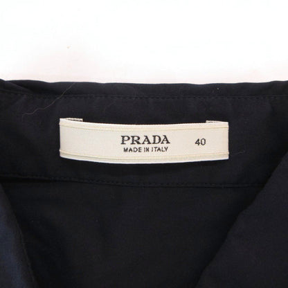 Prada Sleeveless Shirt Regular Color Tight Silhouette Cotton Navy 40 — view 5
