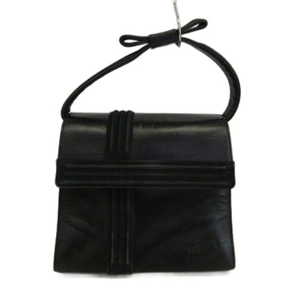 Versace Gianni Vintage Square Mini Handbag Leather Suede Ribbon Logo Black