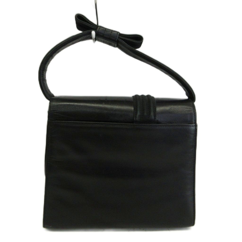 Versace Gianni Vintage Square Mini Handbag Leather Suede Ribbon Logo Black — view 2