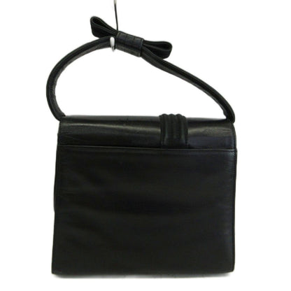 Versace Gianni Vintage Square Mini Handbag Leather Suede Ribbon Logo Black — view 2
