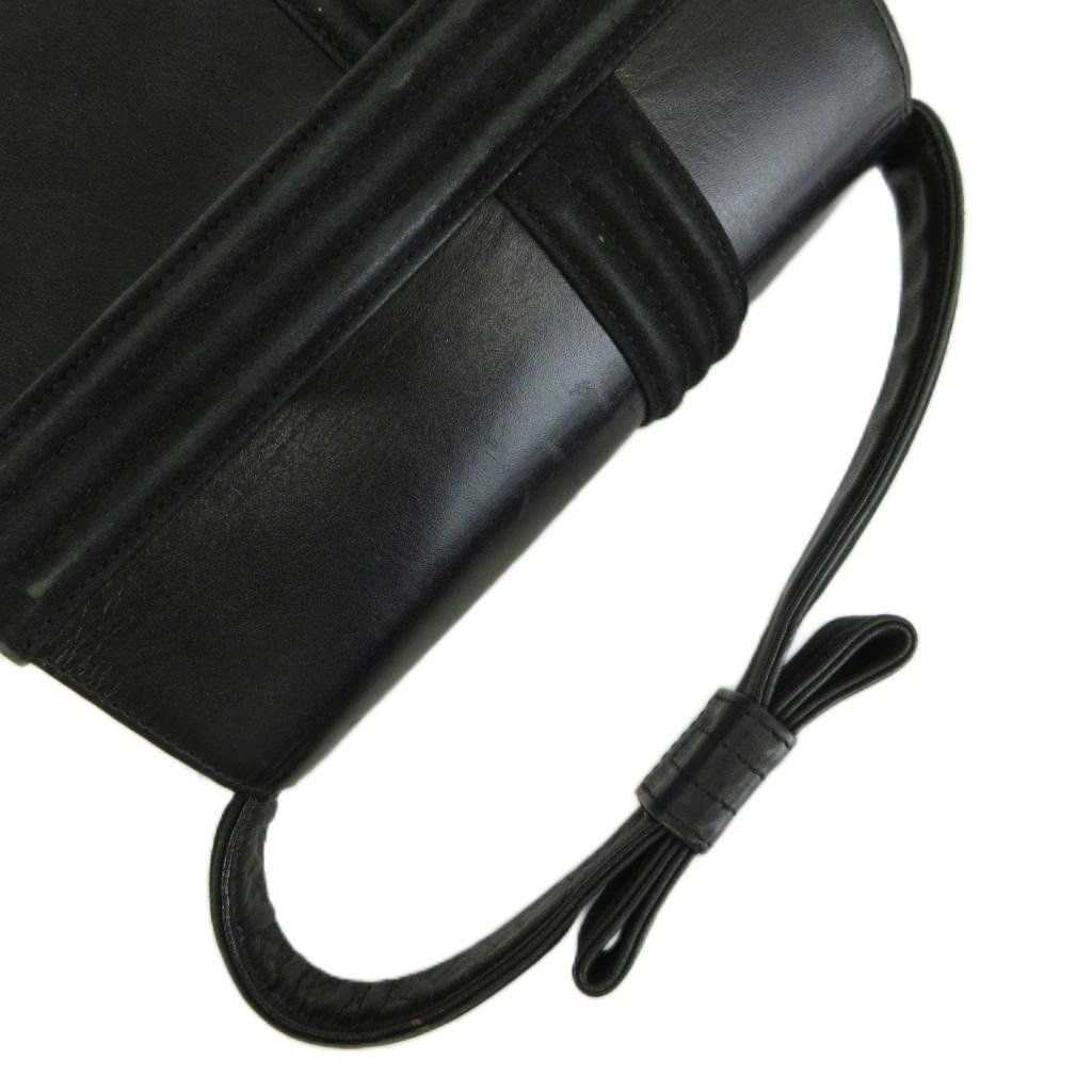 Versace Gianni Vintage Square Mini Handbag Leather Suede Ribbon Logo Black — view 7