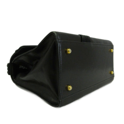 Versace Gianni Vintage Square Mini Handbag Leather Suede Ribbon Logo Black — view 6