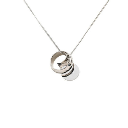 Louis Vuitton Ring Necklace Monogram Chain Pendant Silver Metal — view 2