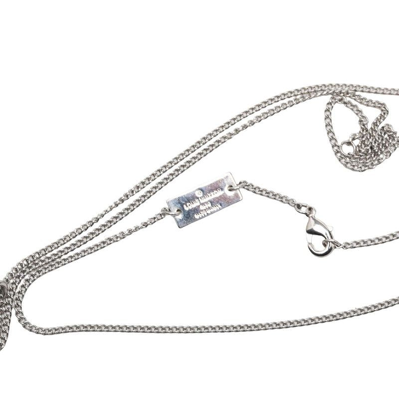 Louis Vuitton Ring Necklace Monogram Chain Pendant Silver Metal — view 6