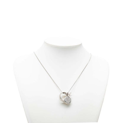 Louis Vuitton Ring Necklace Monogram Chain Pendant Silver Metal — view 7
